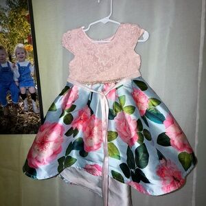 Pink and Floral Dress for Girls